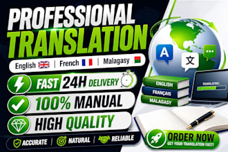 do accurate english french malagasy translation manually