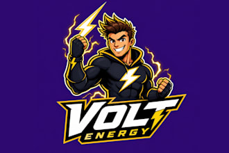design wonderful energy mascot logo design with unlimited review