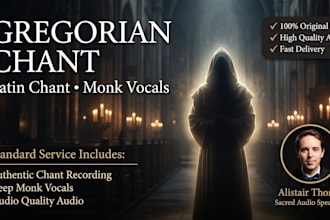 record gregorian plain chant, latin chant, byzantine chant style and monk vocals