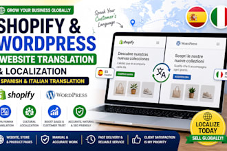 translate shopify wordpress website localization spanish italian translation