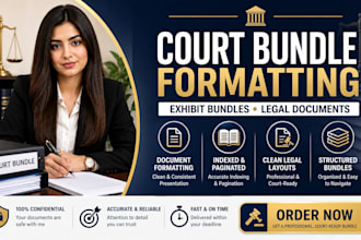 format court bundle, exhibit bundle, legal documents, document formatting fast