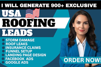 900 roofing leads, storm damage leads in the USA using facebook and google ads