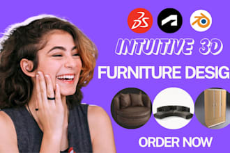 design 2d and 3d chair, armchair, sofa, wardrobe furniture and kitchen cabinet