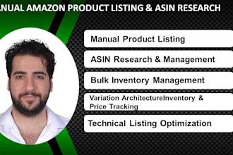 do manual amazon product listing and asin research