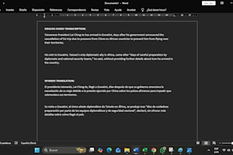 do professional english transcription and data entry