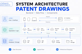 create system architecture patent drawings for software technical diagram