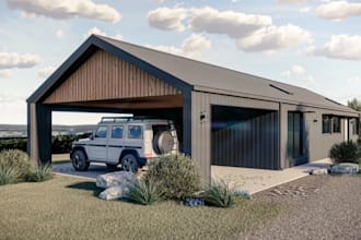 remodel australia shed home, provide 3d model for floor plan you acquired, cgi
