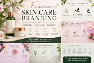 design a feminine skin care logo, natural skincare and wellness branding