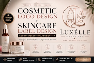 design luxury cosmetic, skin care logo and product label