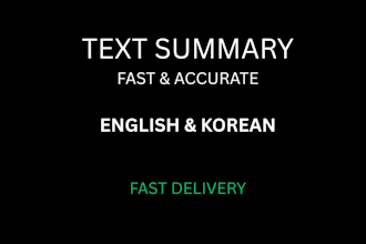 summarize your text clearly and quickly