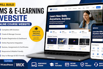 build lms educational website online course website education, elearning website