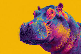 create a awesome pop art wpap pet portrait