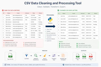 clean validate and process CSV data with python