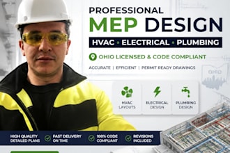 design professional mep plans, hvac layouts, and plumbing design in ohio