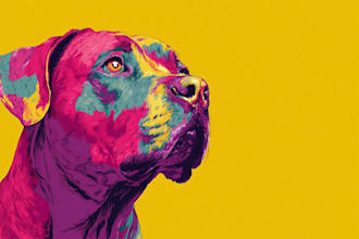 draw your pop art dog cat pet portrait art