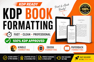 deliver KDP ready print and ebook formatting fast