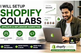 set up shopify collabs, affiliate and influencer marketing for your store