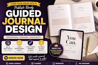 design and format guided journal, planner or workbook for amazon kdp