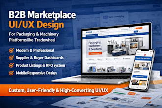 design b2b marketplace website tradewheel paper cup packaging machinery UI UX