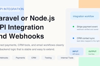 build api integration or saas backend in laravel