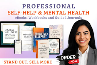 create mental health workbooks, self help ebooks, canva ebook design, worksheets