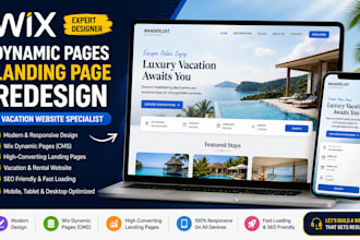 build wix dynamic page wix website landing page redesign wix vacation website