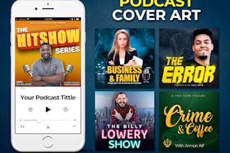 make unique professional podcast cover art and podcast logo