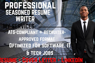 write a tech resume for IT, software engineer and cybersecurity jobs