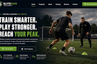 design wix football coach website sport academy soccer training website