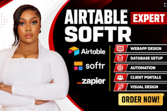 build a softr client portal, airtable database, and zapier automation