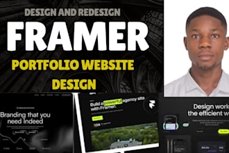build framer website design, framer portfolio, edit and fix framer portfolio web
