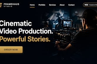 design wix videographer portfolio website video production gallery website