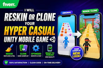 reskin or clone your hyper casual unity mobile game