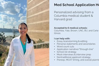 coach your med school application, essays, and interviews