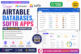 design airtable databases, softr apps for seamless workflow