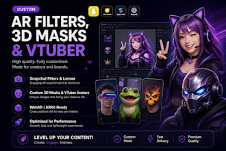 ar filter 3d mask vrtuber burnt peanut snapchat filter webar arkit