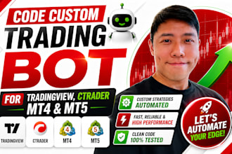 code custom trading bot for tradingview, ctrader, mt4 mt5