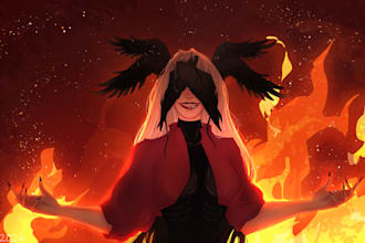create a character illustration, character art, and fan art