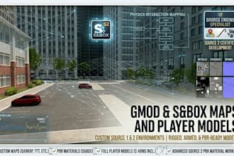 create custom gmod map or sbox map and player model for both game