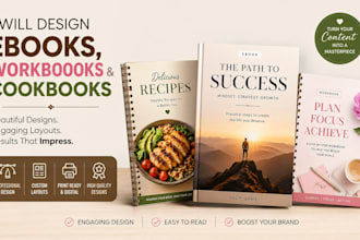 create and design ebook, workbook and cookbook