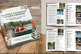 design a summer camp parent guidebook booklet style