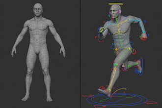 rig 3d character blender maya unity unreal facial rigging weight painting
