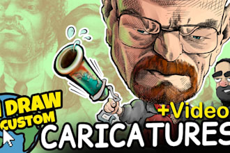 draw your custom caricature and timelapse video