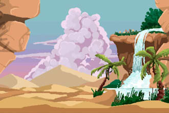 pixel art illustration, 8 bit art, pixel art animation, pixel art background