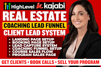 real estate coaching lead generation funnel to get bookings, online course sales
