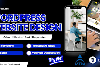 design wordpress website with astra or blocksy theme fast