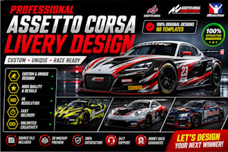 create custom assetto corsa livery, sim racing car livery design