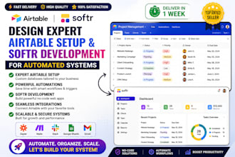 expert airtable setup, softr development for automated systems