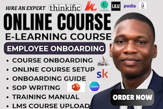 create employee onboarding handbook, elearning course, and training video