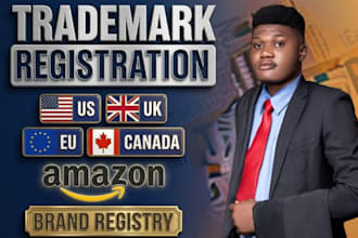 handle uspto trademark, fda registration, mocra and fdsec registration, and ipo